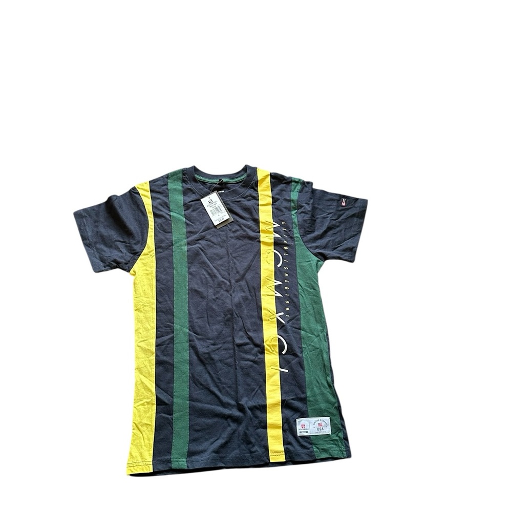 South Pole Black Tee with Green and Yellow Accents